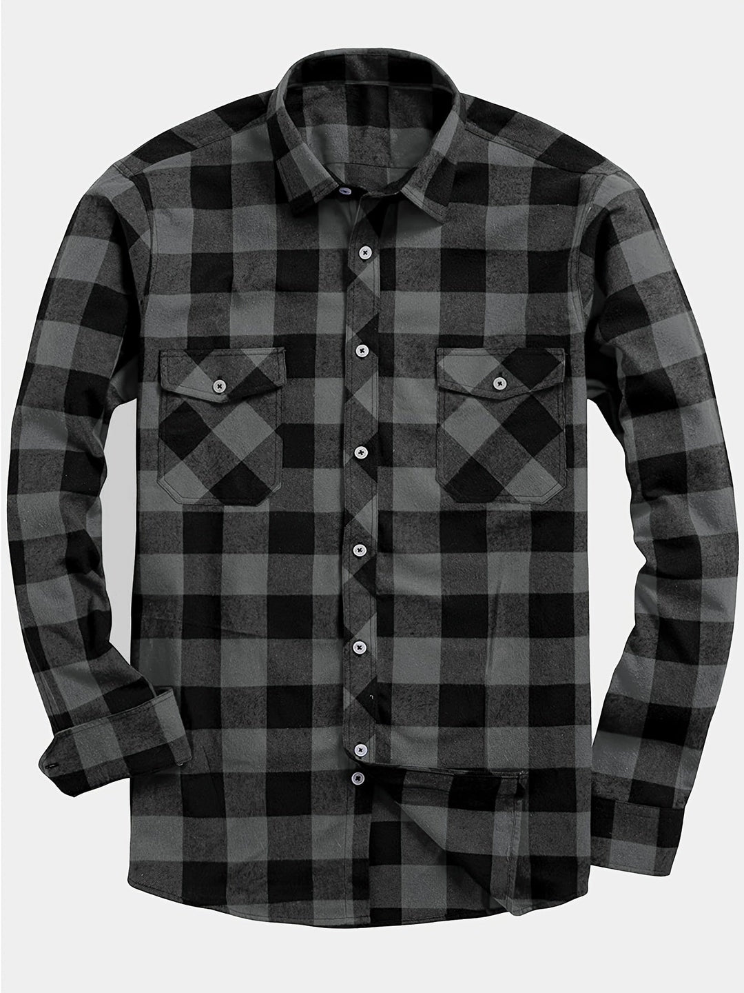 Heren Overhemd | Geruit Flanel | Dubbele Borstzak | Comfortabel Casual