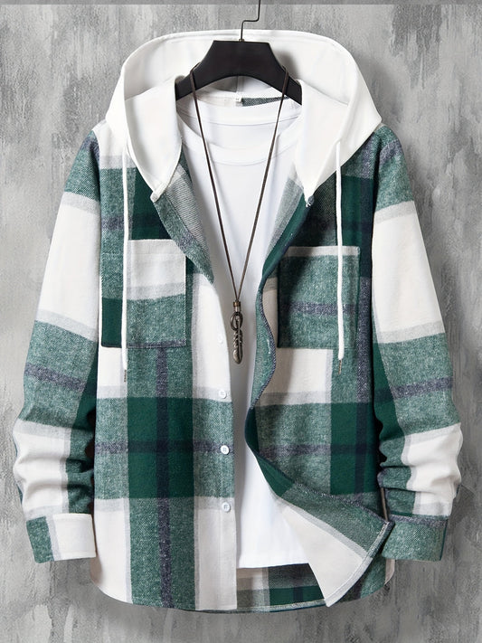 Heren Overhemdjack | Geruit & Lang | Met Capuchon | Trendy & Comfortabel