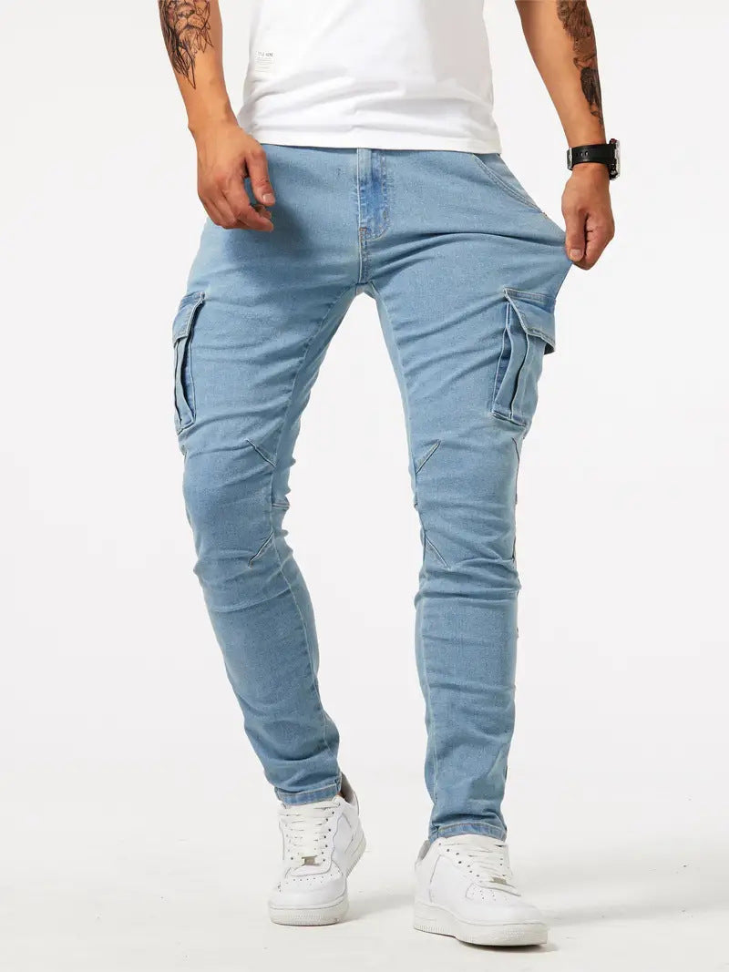 Heren Cargo Jeans | Slanke pasvorm | Meerdere zakken & Stretch | Casual