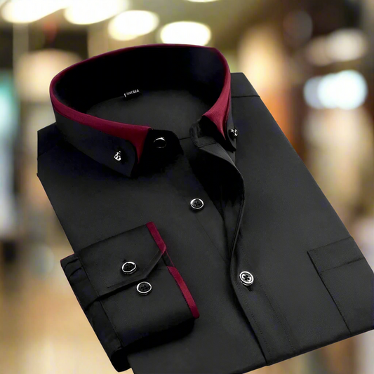 Slim fit zakelijk overhemd heren in zwart
