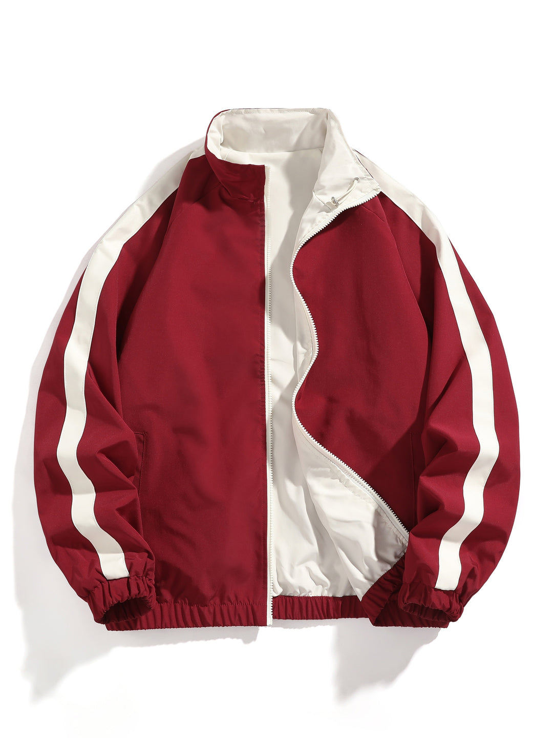 Heren Omkeerbare Jas | Stijlvol Gestreept Ontwerp | Comfortabel & Veelzijdig | Polyester