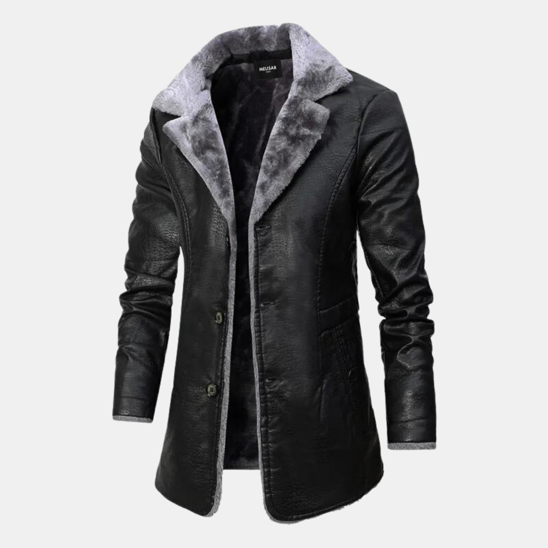 Heren jas van imitatieleer met sherpa voering van fleece voor ultieme warmte | Jace