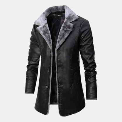 Heren jas van imitatieleer met sherpa voering van fleece voor ultieme warmte | Jace
