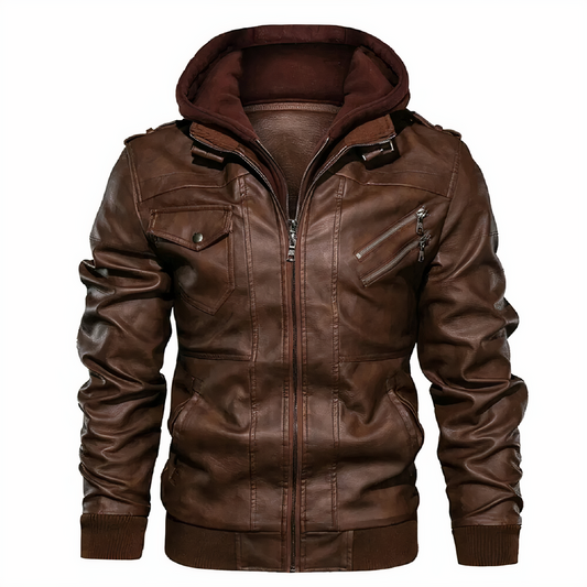 Winterjas Heren | Stijlvol & Dik | Kunstleer Hooded Tussenjas