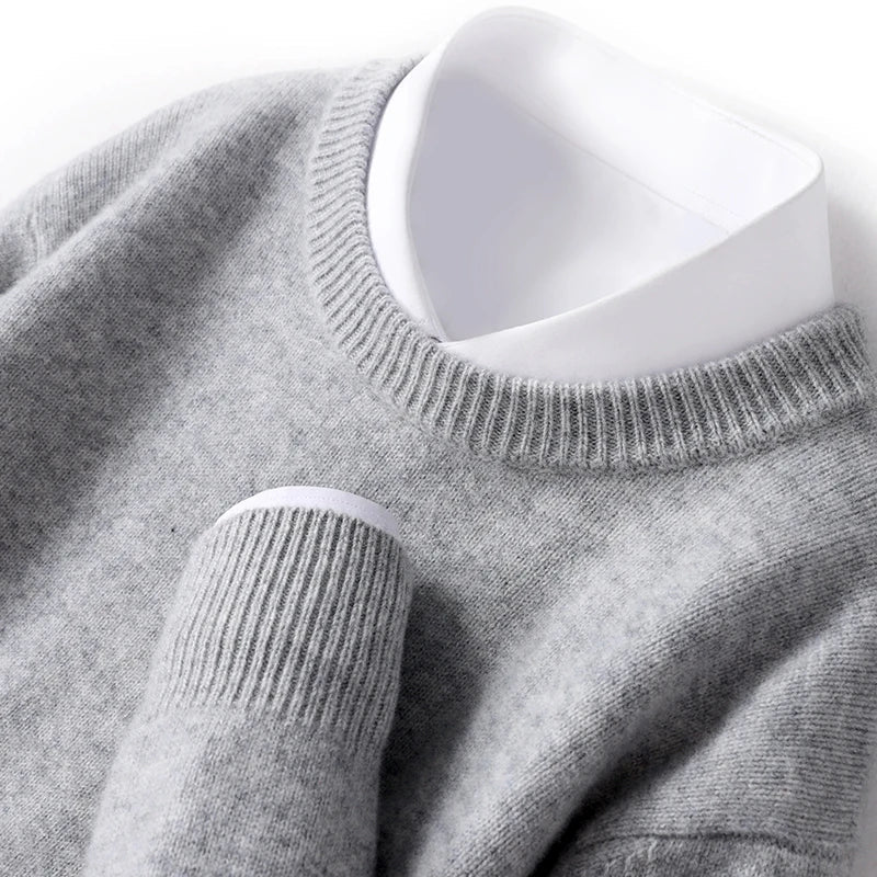 Heren Fijngebreide Crew-Neck Trui - Klassieke Pasvorm