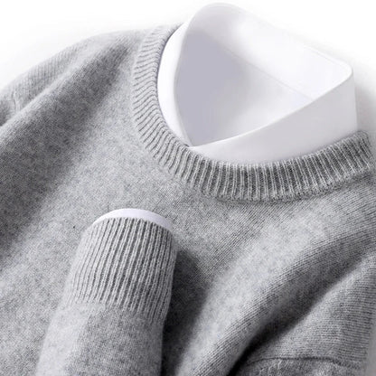 Heren Fijngebreide Crew-Neck Trui - Klassieke Pasvorm