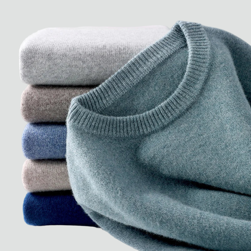 Heren Fijngebreide Crew-Neck Trui - Klassieke Pasvorm