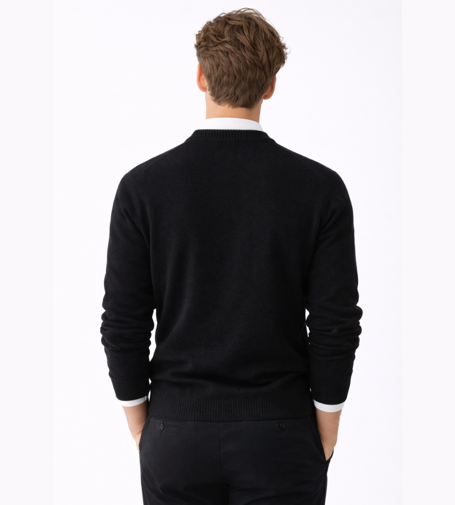 Heren Fijngebreide Crew-Neck Trui - Klassieke Pasvorm