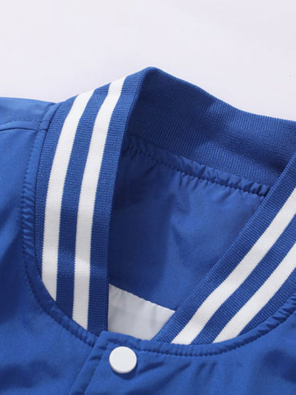 Heren Geborduurd Varsity Bomber Jacket - Relaxed Fit Streetwear
