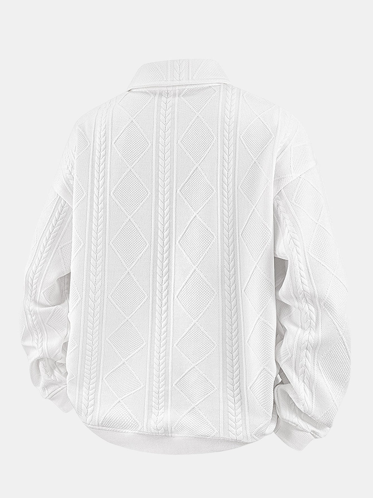 Heren Geometrische Jacquard Polokraag Sweater - Relaxed Fit