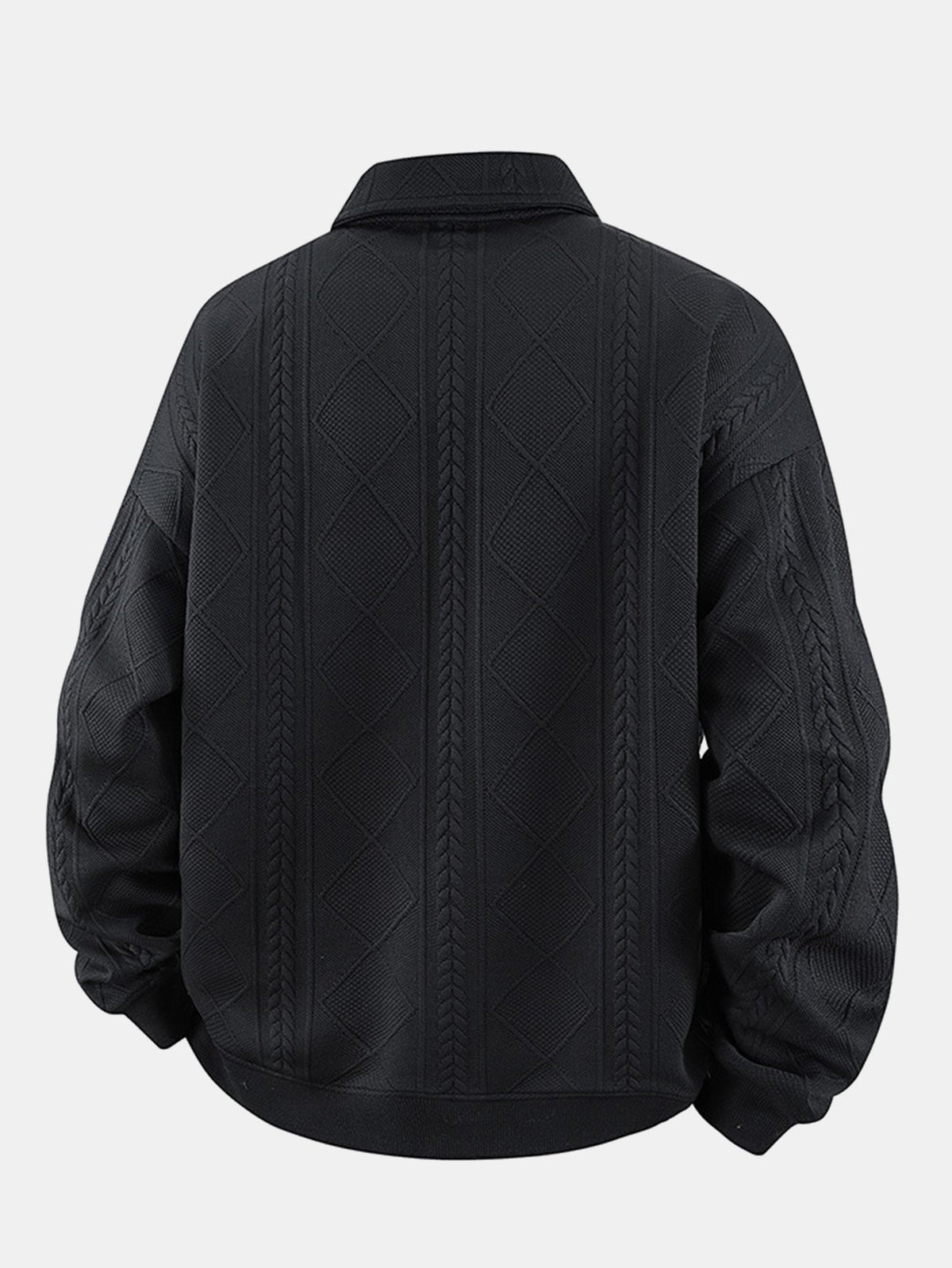 Heren Geometrische Jacquard Polokraag Sweater - Relaxed Fit