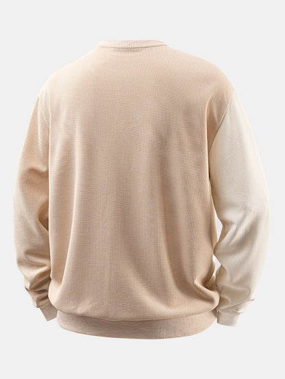 Heren Golfpatroon Sweatshirt met Patchwork - Relaxed Fit
