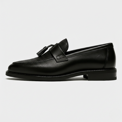 Heren Leren Loafer met Kwastjes - Klassieke Saddle Stijl