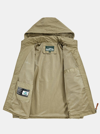 Heren Lichte Nylon Windbreaker met Afneembare Kap - Casual Fit