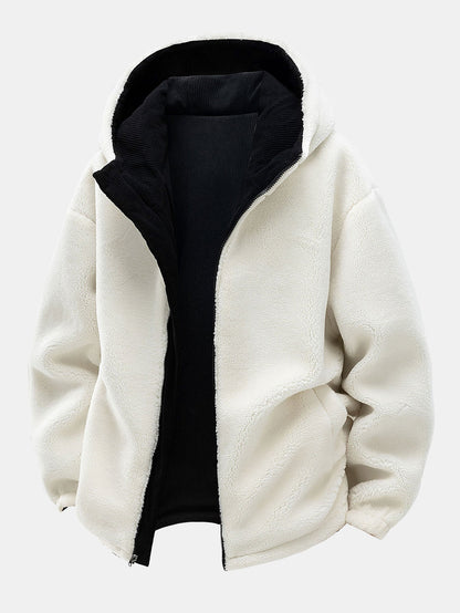 Heren Omkeerbare Corduroy Jas met Teddy Fleece - Relaxed Fit