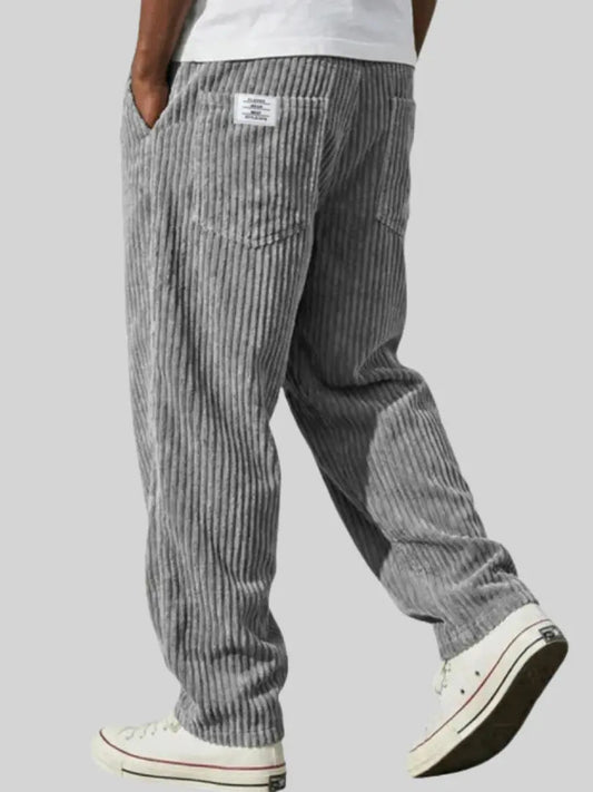 Heren Vintage Corduroy Broek - Relaxed Fit - Grijs