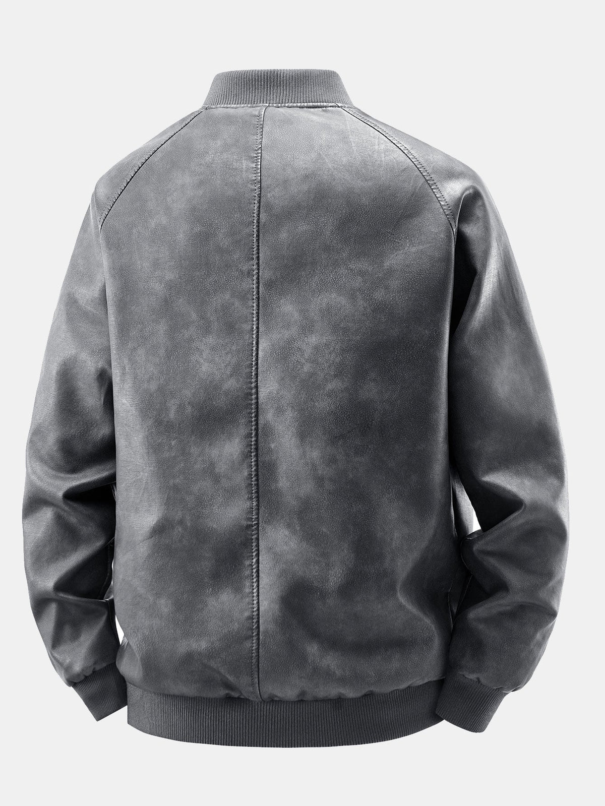 Heren Vintage Gewassen Kunstleren Bomberjack - Relaxed Fit