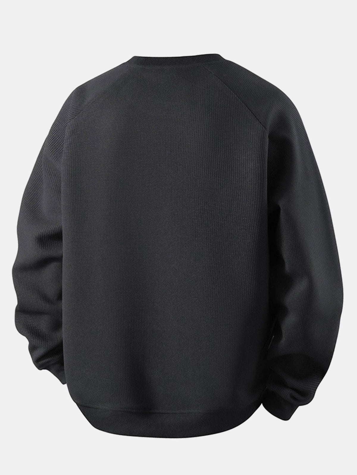 Heren Wafelstructuur Crew Neck Sweatshirt - Relaxed Fit